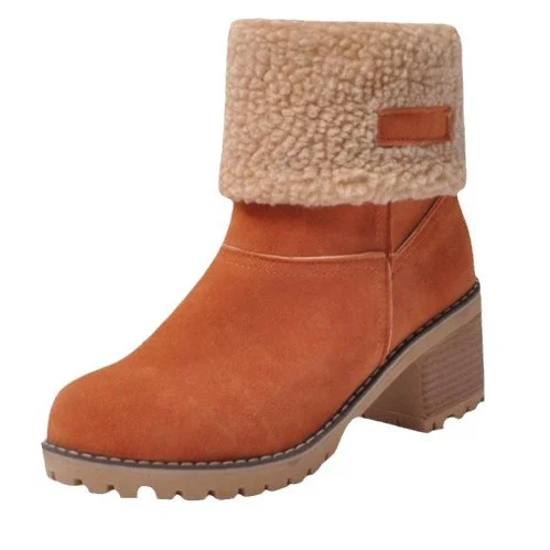 Yyvonne Women's Large-Size Snow Boots 2025 New Lamb Plush Noodles Warm Boots