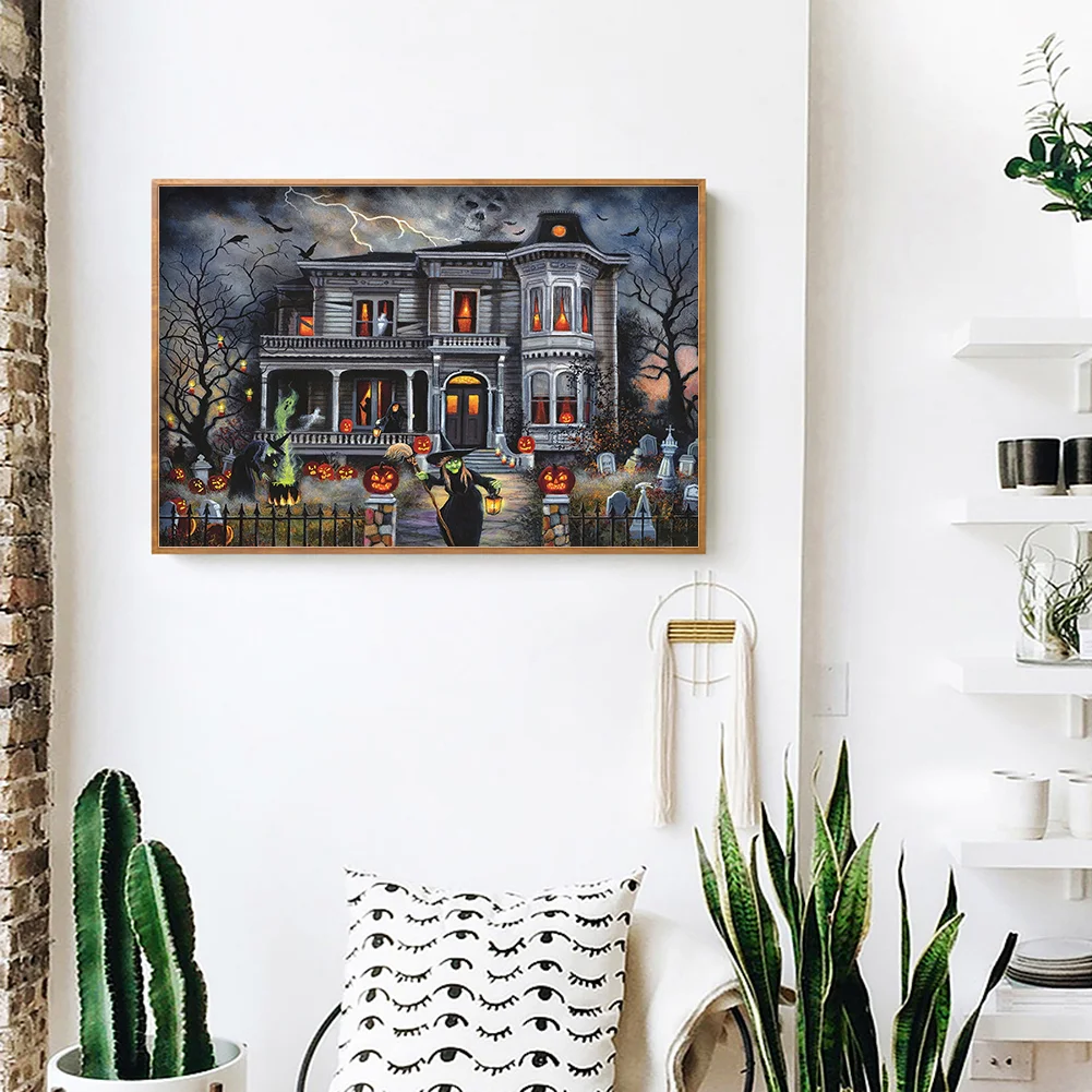 Diamond Painting - Full Round Drill - Halloween House(50*40cm)
