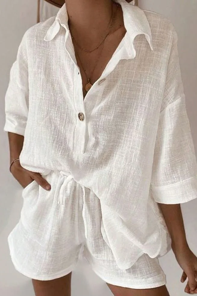 Women's Solid Color Casual Solid Color Two-piece Set