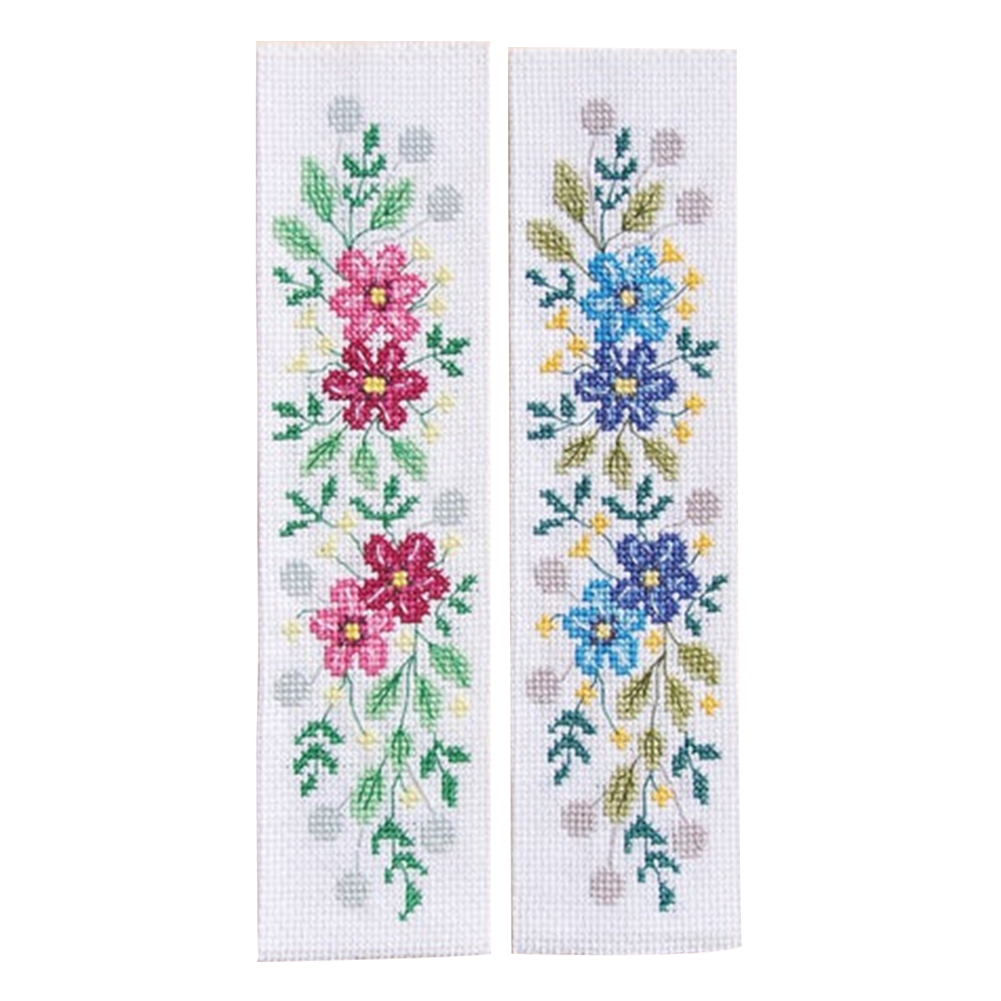 

Flower - 14CT Counted Cross Stitch - Double-sided Bookmark, 501 Original