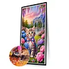 (40*70cm)Cat in Garden - Full Round Drill Diamond Painting