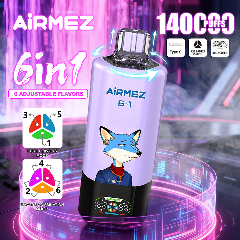 EU Warehouse Airmez FOX 6 IN 1 140000 Puffs Disposable Vape Wholesale gelivape