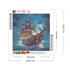 Bateau de mer-Peinture Diamant Ronde Compl&egrave;te-30*30CM