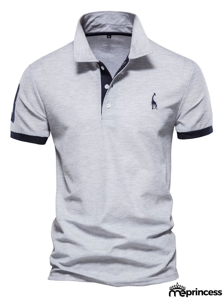 Men's Casual Slim Fit Short Sleeve Polo Shirt