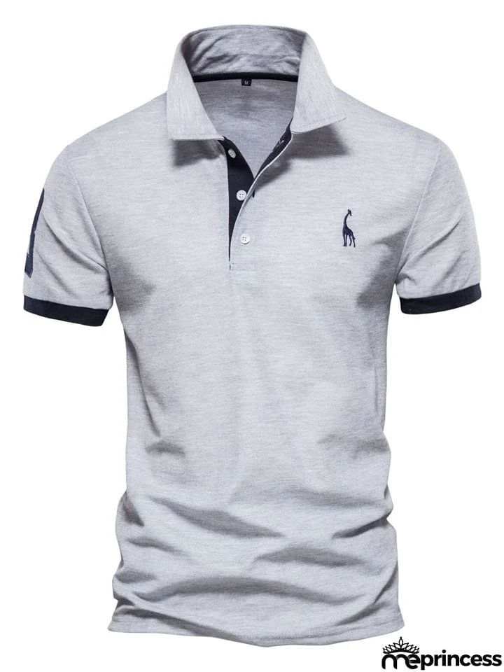 Men's Casual Slim Fit Short Sleeve Polo Shirt