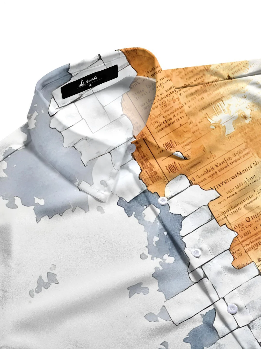 Retro Art Print Men's Pocket Short Sleeve Shirts