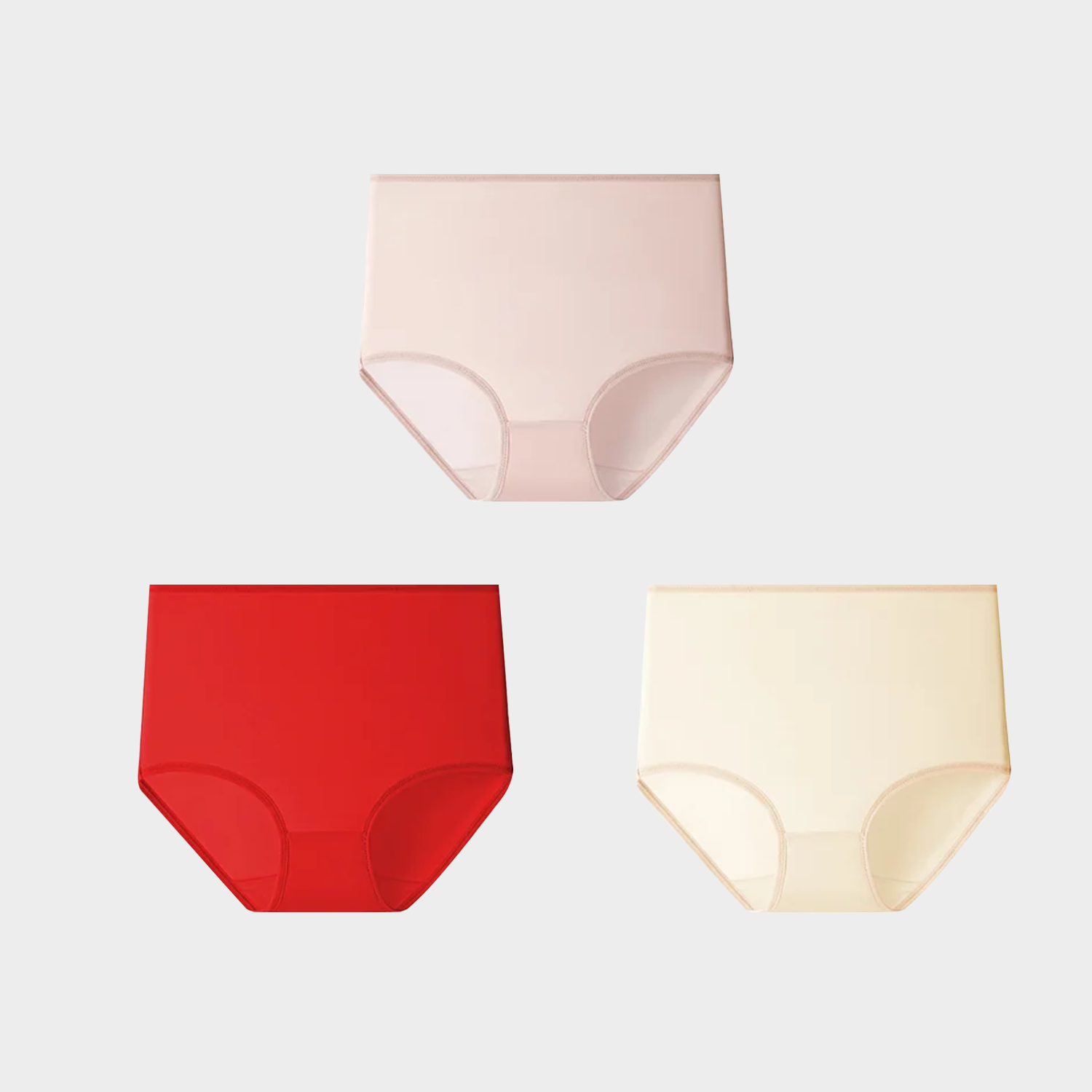 100% Silk Seamless Panties Semi-High Waist 3-Pack REAL SILK LIFE