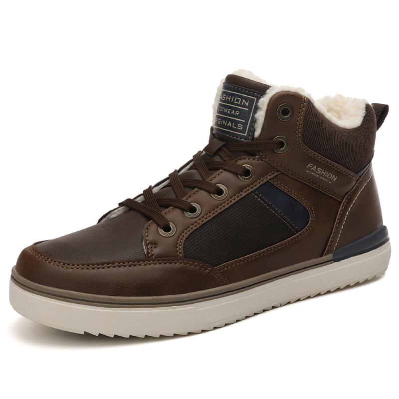 Dacomfy Men's snow boots warm lace-up shoes 