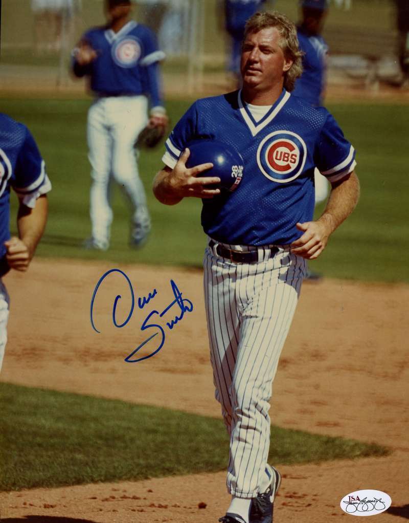 Dave Smith Cubs 1/1 Original Image Signed Jsa Cert Sticker 8x10 Photo Poster painting Authentic