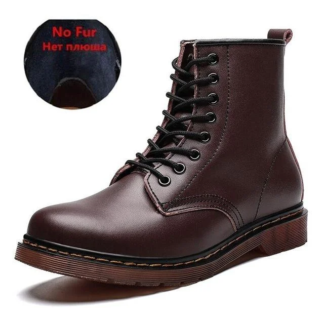 Men's Leather Ankle Boots Fashion Motorcycle Outdoor Working Shoes Autumn Winter Boots