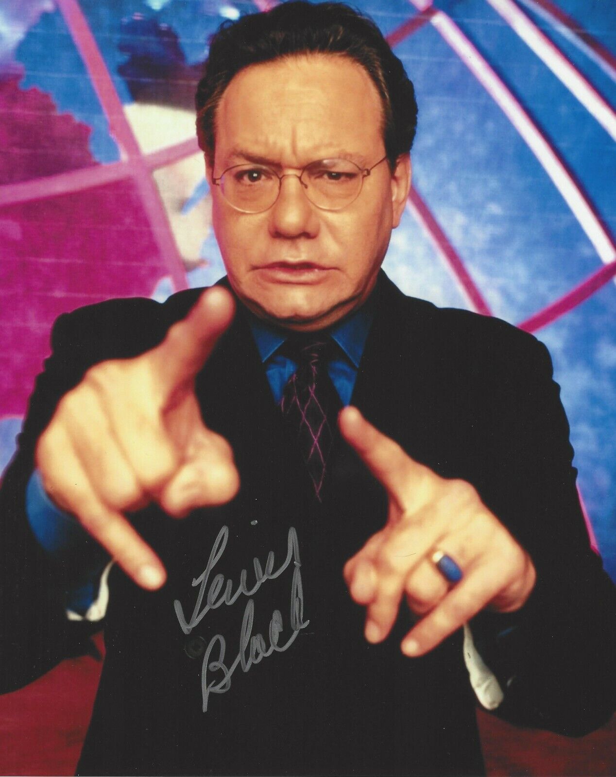 LEWIS BLACK SIGNED AUTHENTIC STAND UP 8x10 Photo Poster painting B w/COA COMEDIAN ACTOR