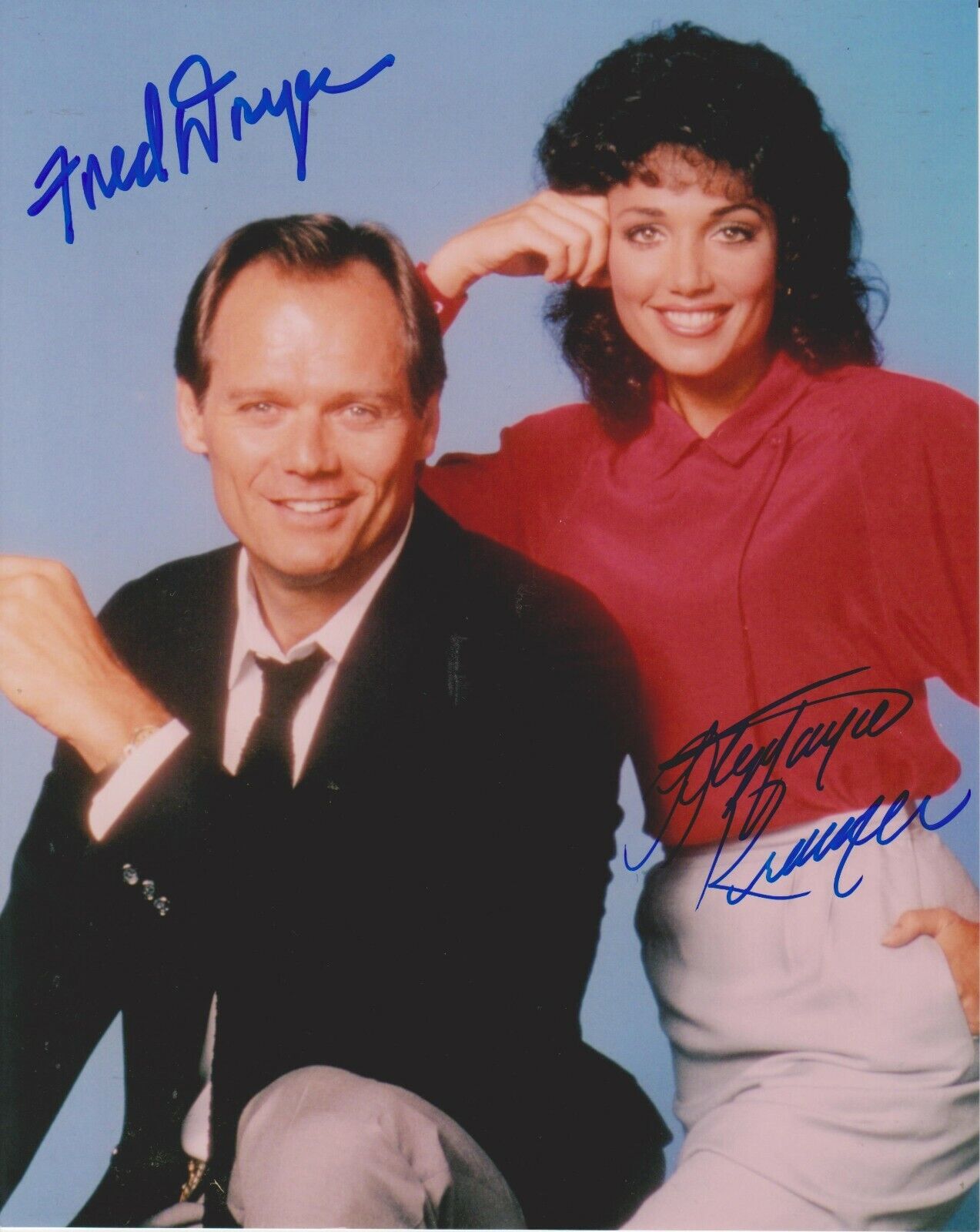 Fred Dryer & Stepfanie Kramer Hunter Original Autographed 8X10 Photo Poster painting #5