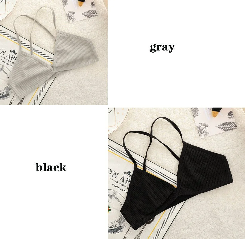Comfortable sexy female bra thin cotton French sexy bra deep V wireless push chest bra without steel ring seamless bra