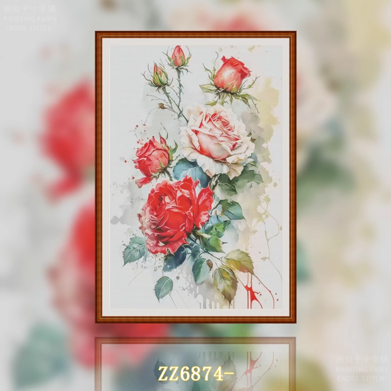 【ZZ6874- Elegance of Roses】 Painting Fairy Cross Stitch
