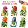 (US Local)6pcs Rose Diamond Painting Greeting Cards Handmade Diamond Art Cards for Adults