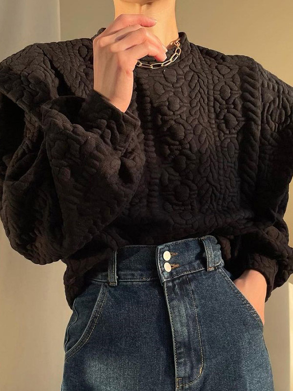 Urban Loose Split-Joint False Two Sweatshirt BLACK-FREE SIZE