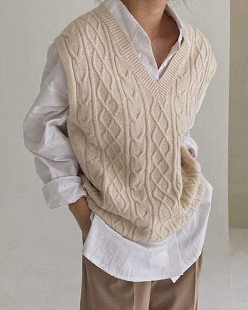 v neck vest knit