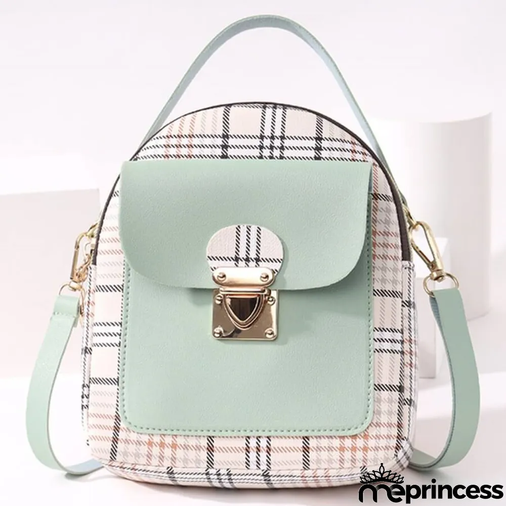 Red Fashion Casual Patchwork Zipper Backpack