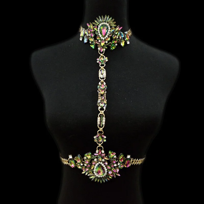 Fashion Best Selling Sexy Body Chain Crystal Jewelry New Charm Barefoot Sandals Fashion Hand Chain Jewelry Colorful Anklet 8591