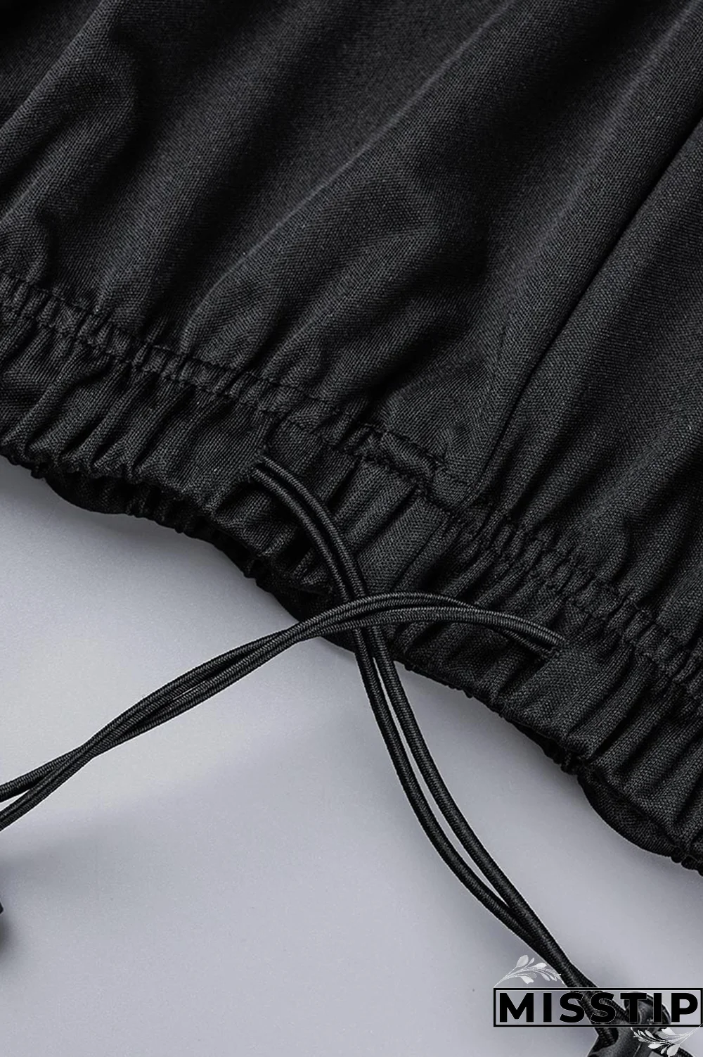 Pink Street Solid Hollowed Out Zipper Collar Long Sleeve Two Pieces