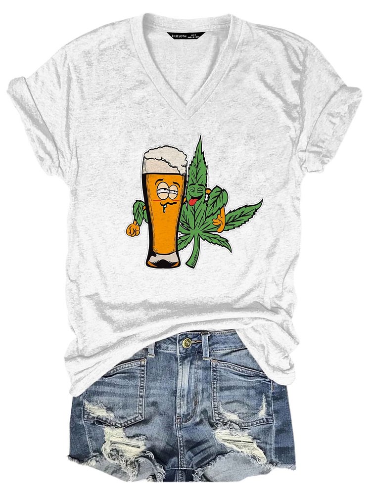 Bestdealfriday Beer And Medical Weed T-Shirt
