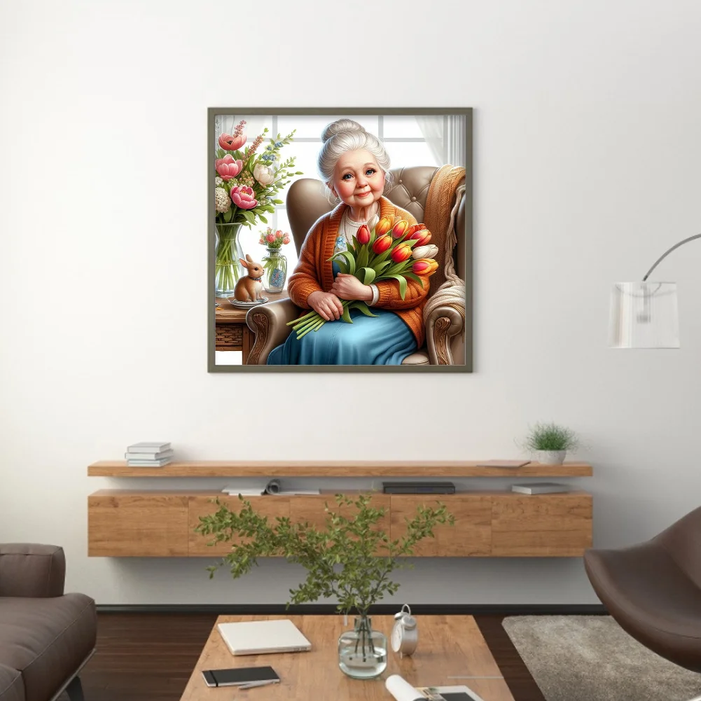 Full Round Diamond Painting 40*40cm - Kind Grandma