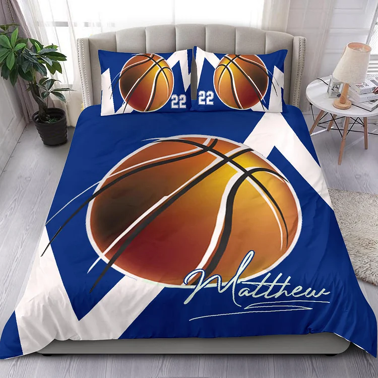 Personalized Basketball Bedding Set for Bed Room Sets | BedKid37[personalized name blankets][custom name blankets]