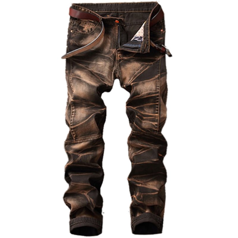 Men's Outdoor Vintage Washed Motorcycle Jeans