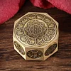 Ten-Sided Rotating Brass Rubik's Cube, Metal Collectibles, Ornaments, Exquisite Character Feng Shui Statues, Can Be Used As A Birthday Gift For Father Friends