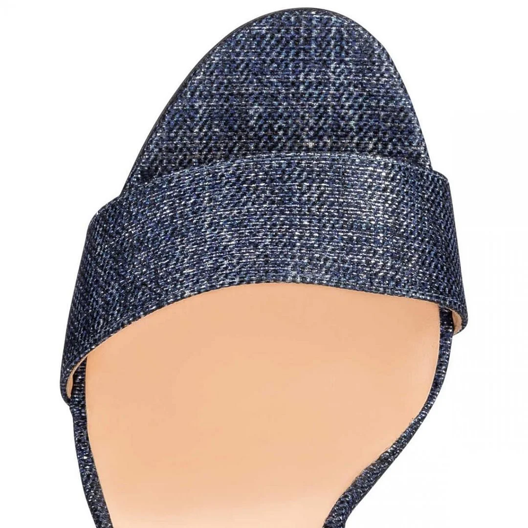 100mm Women's Red Bottom Open Toe Sandals Ankle Strap High Heel Summer Shoes-MERUMOTE