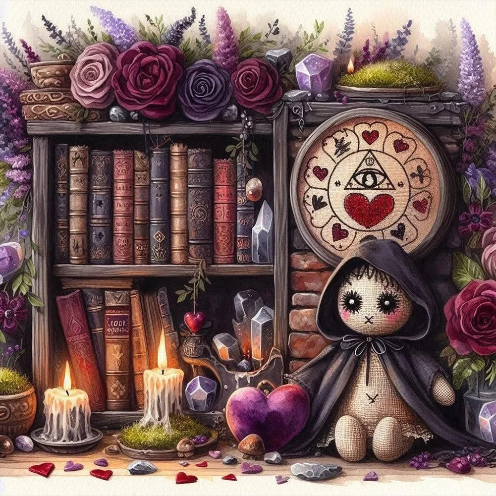 Diamond Painting - Full Round Drill - Bookshelf Doll(Canvas|40*40cm)