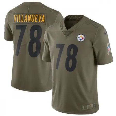 Men's  Pittsburgh Steelers #78 Alejandro Villanueva Olive Salute To Service Limited Stitched NFL Jersey