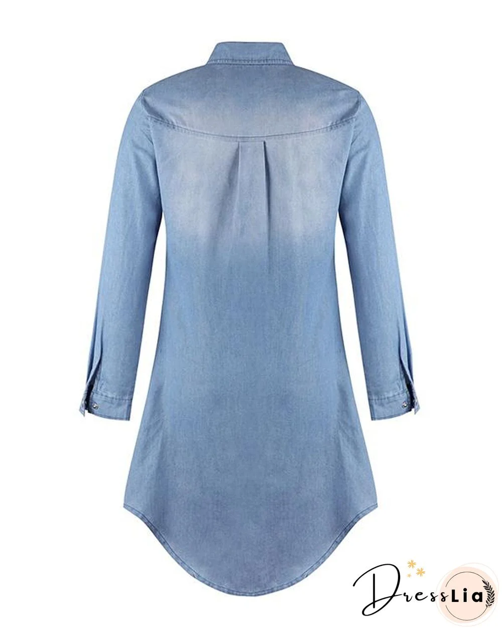 Plain Short Sleeve Long Sleeve Denim Dresses