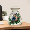 (US Local)Acrylic Wooden Owl Bag Shape Diamond Painting Piggy Bank Storage Box Kit