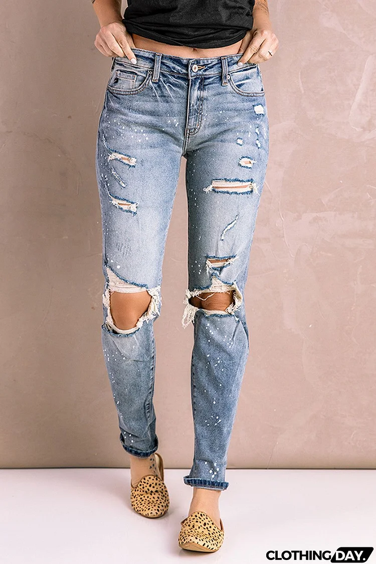 Faded Splatter Denim Pants