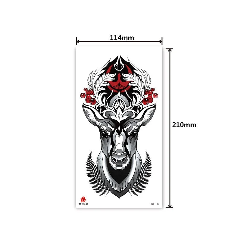 Half-arm waterproof tattoo stickers arm fierce wolf head animal arm lasting cross-border European and American tattoo stickers