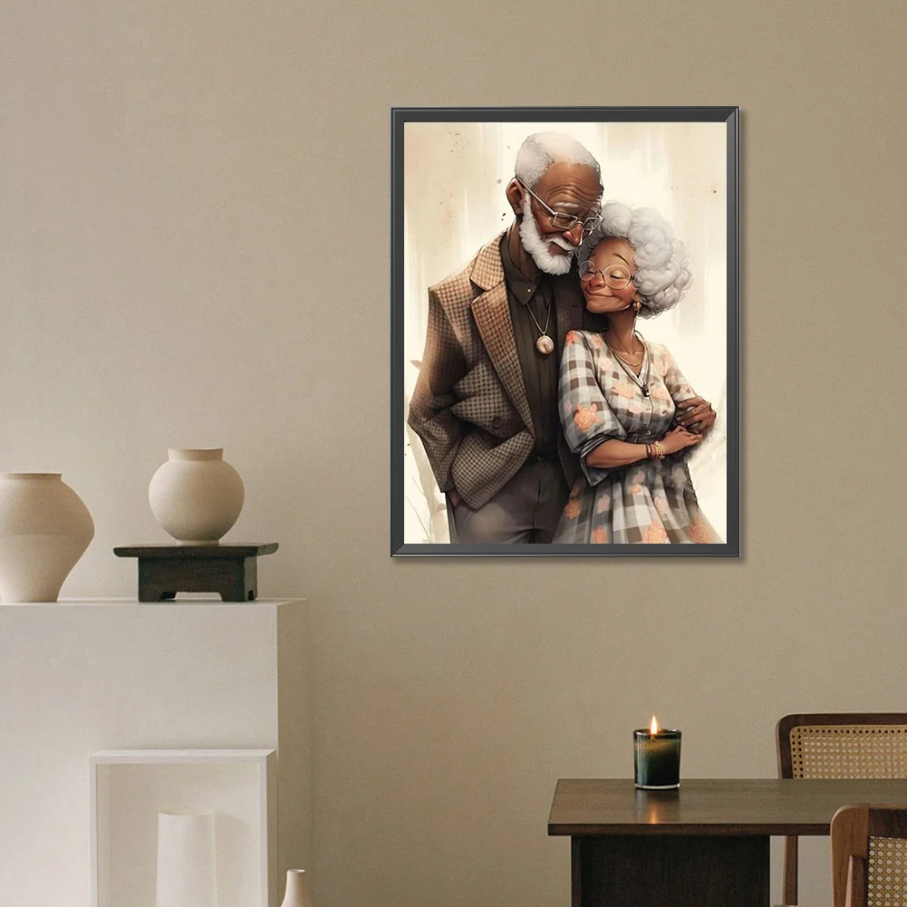 Full Round Diamond Painting 30*40cm - Elderly Couple