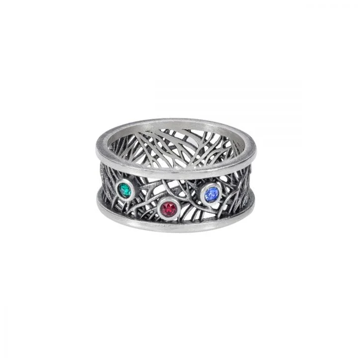 Vangogifts Family Roots Birthstone Ring | Best Gift for Mom Wife Girlfriend Family
