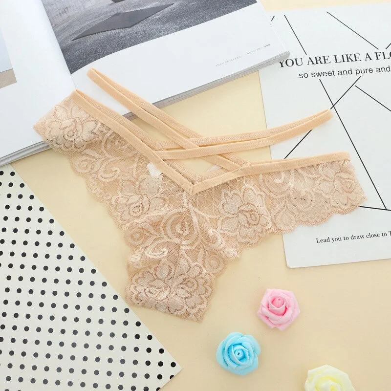 Women's Sexy Panties Lace Underwear Low Waist Panties Mesh Panties Floral Underwear Women's Seamless Panties Panties