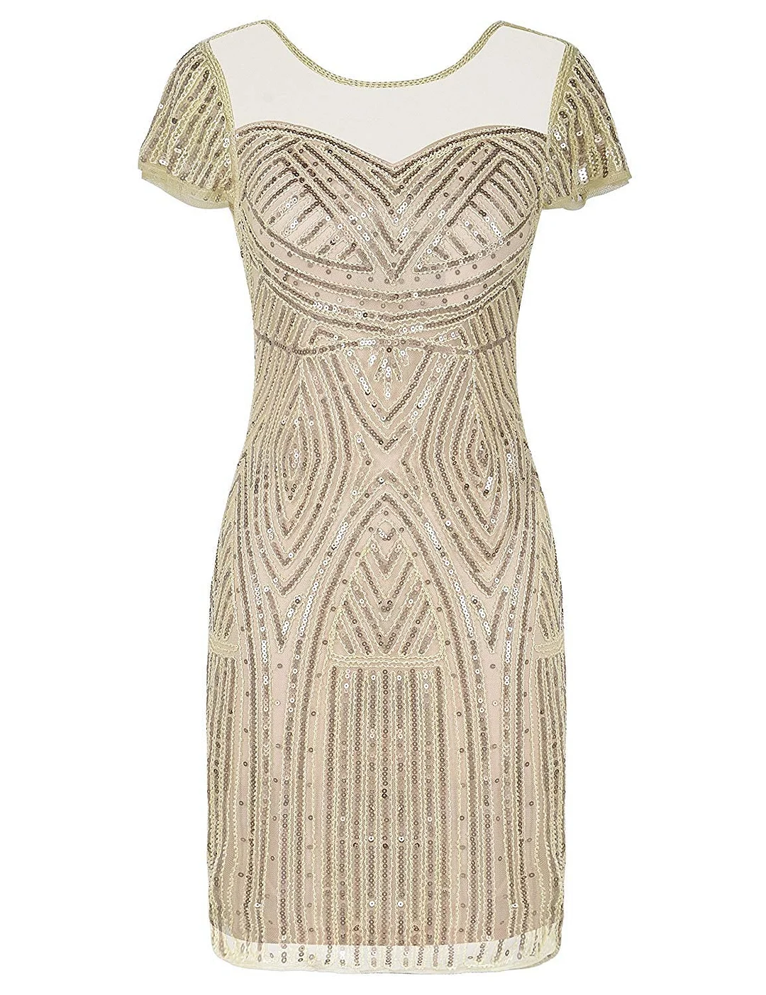 Women's Gatsby Dress 1920s Bead Sequin Deco Cocktail Flapper Dress