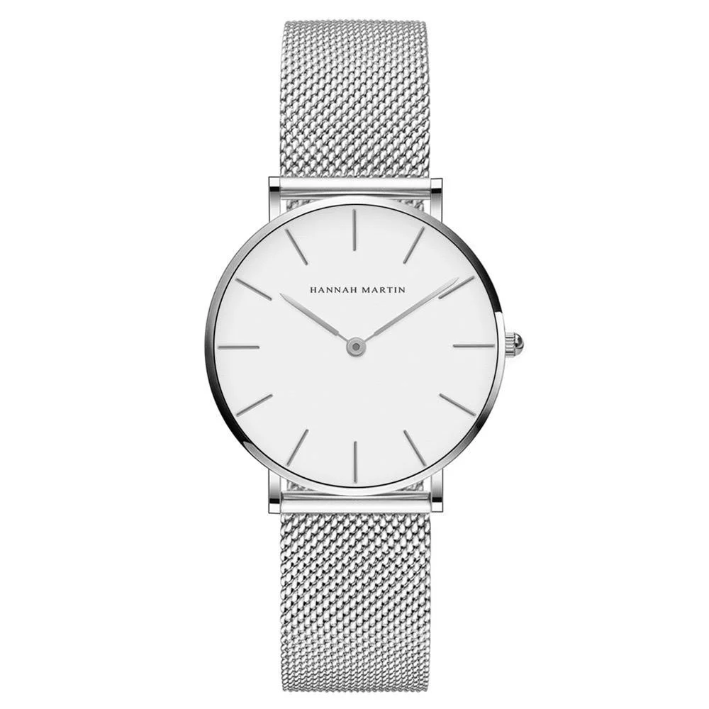 Casual quartz wristwatch stainless steel dial #3005