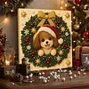 Kit de peinture de perles &agrave; cadre DIY pour chiot de couronne de No&euml;l 20x20cm