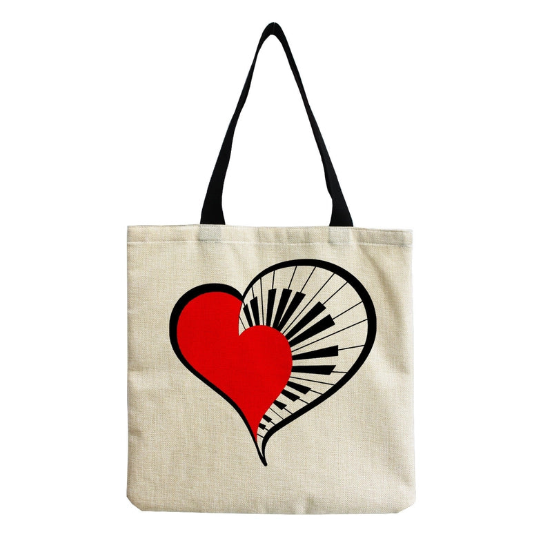 Source Piano Printed Casual Bag Harajuku Style Fashion Shoulder Bag Student Large Capacity Handbag