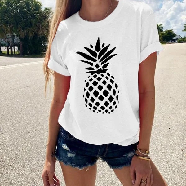 Fashion pineapple print T-shirt