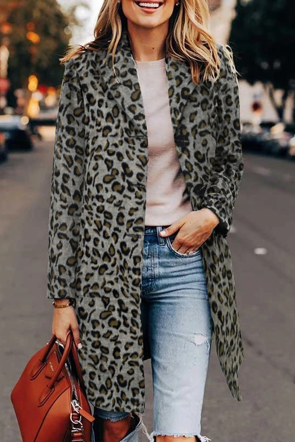 Leopard Print Lapel Coat | IFYHOME
