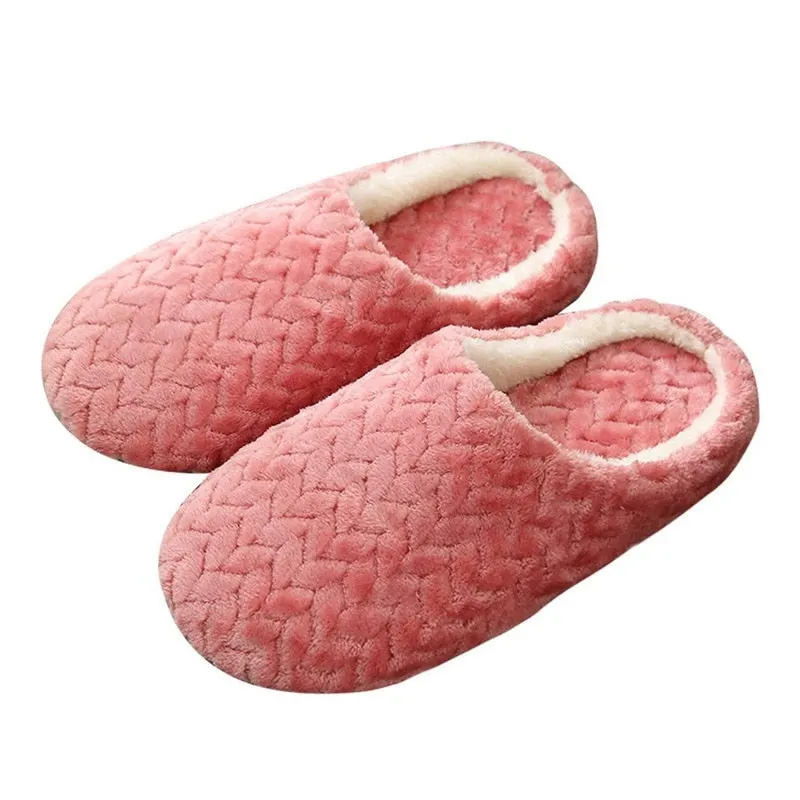 Men Women Wool House Slippers Warm Soft Flat Shoes Home Indoor Footwear Candy Color Autumn Winter Fashion 2021 Shoe Plus Size 45
