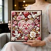 Framed Diamond Painting - Special Shaped - Love Flowers Bird (25x25cm)