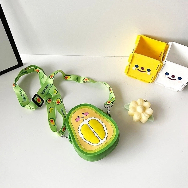 Kid’s Small Pvc Fruit Pineapple Cute Square Zipper Crossbody Bag