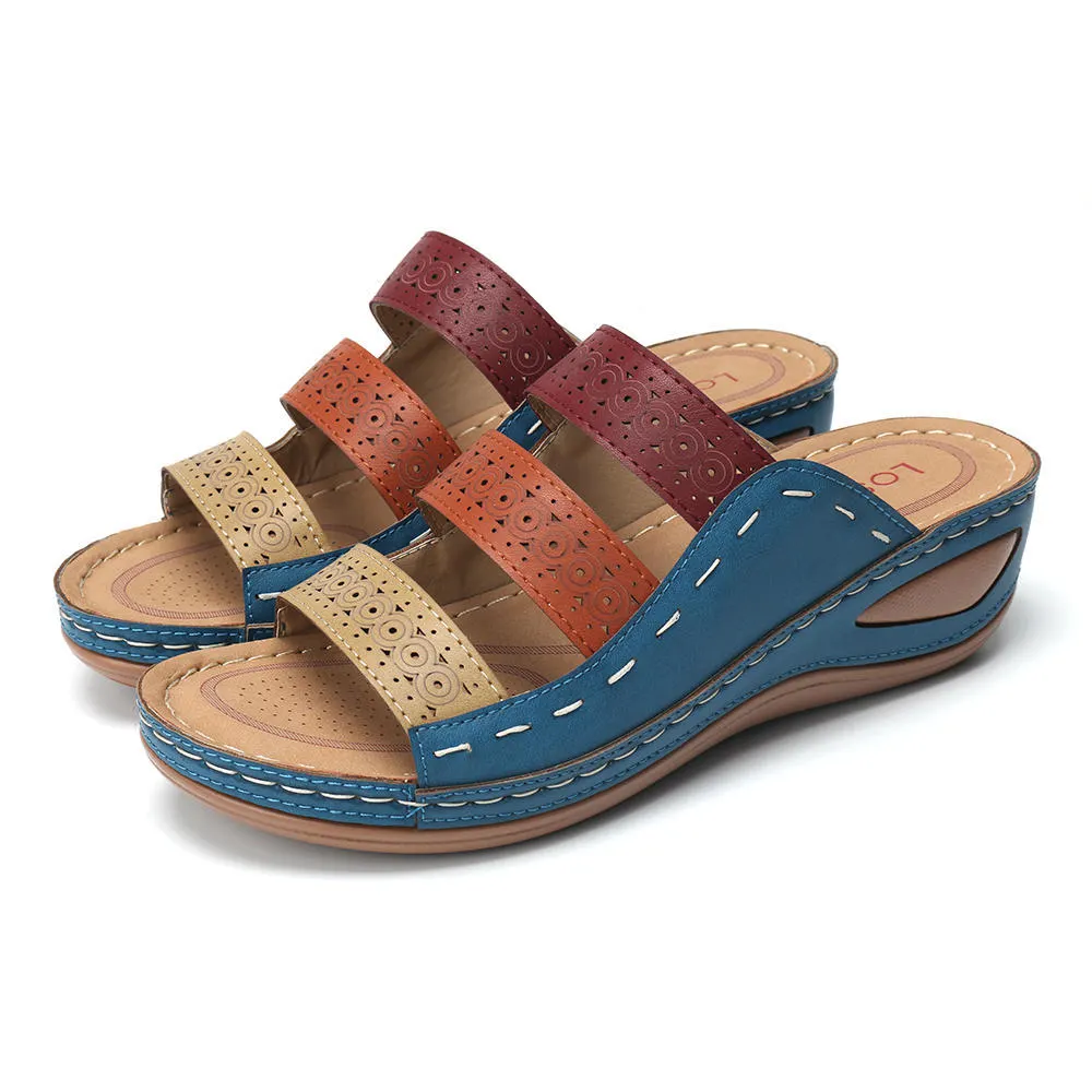 Yyvonne Women's Sandals 2025 Spring New Slope And Spelling A Word Of Women's Sandals Wish