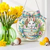 Easter Egg Bunny DIY 2D Flat Acrylic Double Sided Diamond Painting Hanging Pendant